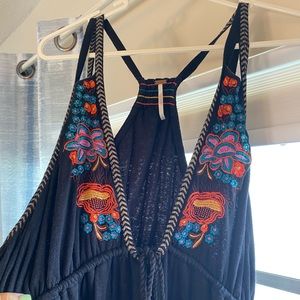 Free People black embroidered dress- size medium
